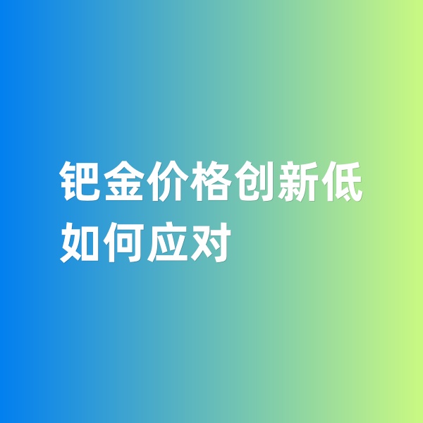 鈀碳回收，鈀金價格創(chuàng)新低，如何應對